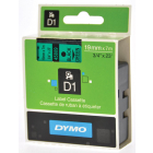 Dymo D1 tape 19 mm, zwart op groen