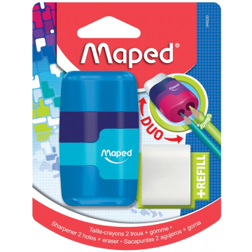 Maped potloodslijper + gom Connect Soft Touch, op blister