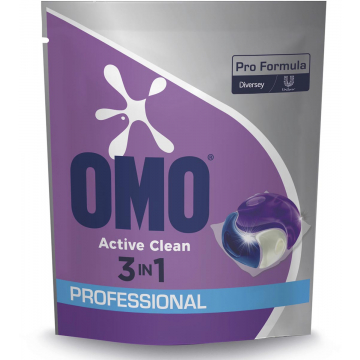 OMO Professional wasmiddel active clean, doos van 80 capsules