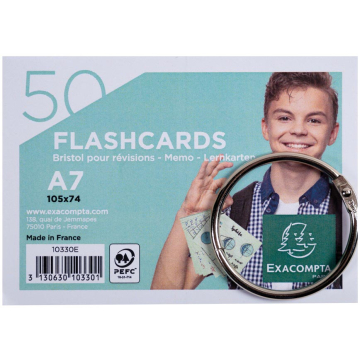 Exacompta gekleurde systeemkaarten, ft A7, gelijnd, pak van 50 stuks