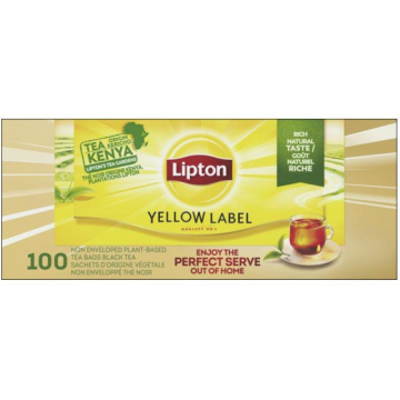 Lipton thee Feel Good Selection, Yellow label, zonder enveloppe, doos van 100 stuk
