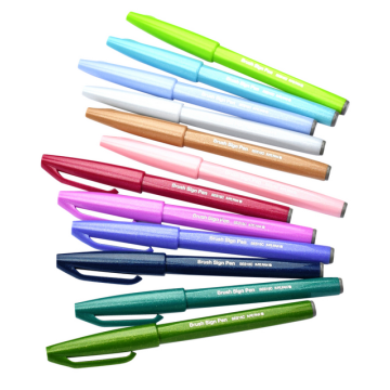 Brushpen Pentel Sign SES15C etui ÃÂ  12 pastelkleuren