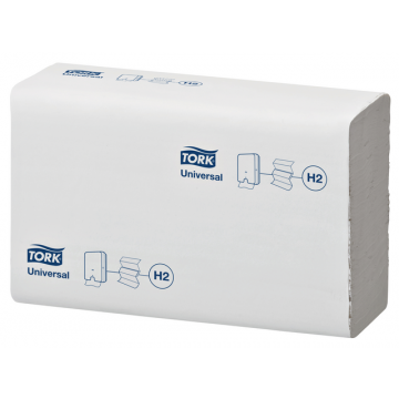 Handdoek Tork Xpress H2 multifold universal vouwhanddoeken 1 laags wit 471093