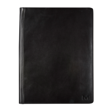 Schrijfmap Maverick All Black A4 met rits inclusief schrijfblok leer zwart