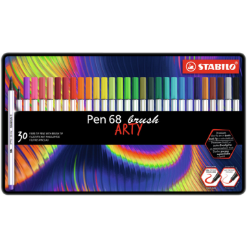 Brushstift STABILO Pen 568 Arty blik ÃÂ  30 kleuren