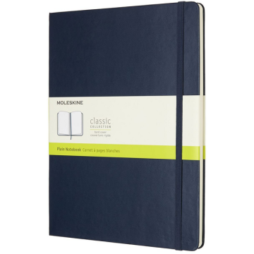 Notitieboek Moleskine XL 190x250mm blanco hard cover sapphire blue