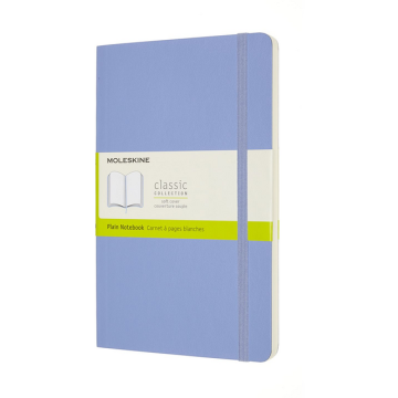 Notitieboek Moleskine large 130x210mm blanco soft cover hydrangea blue