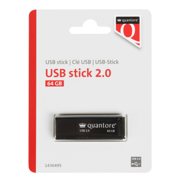 USB stick 2.0 Quantore USB-A 64GB zwart
