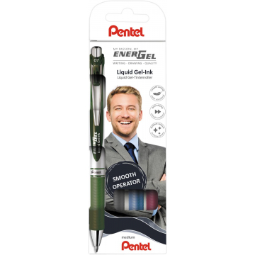 Pentel Roller Energel RT BL77, etui met 4 stuks, assorti