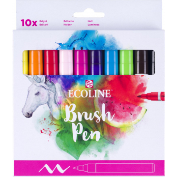 Talens Ecoline Brush pen, etui van 10 stuks, helder