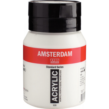 Amsterdam acrylinkt, flesje van 500 ml, titaanwit