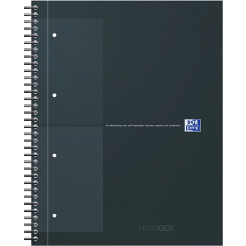 Oxford INTERNATIONAL Notebook, 160 bladzijden, ft A4+, geruit 5 mm, zwart