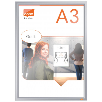 Nobo Impression clicklijst, ft A3, met geanodiseerd frame
