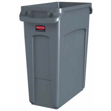Rubbermaid afvalcontainer Slim Jim, 60 liter, grijs