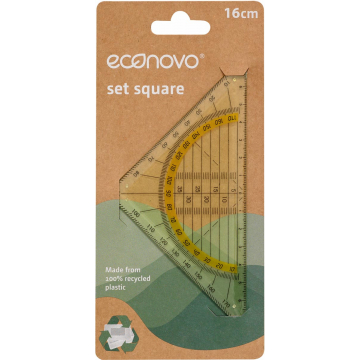 Econovo geodriehoek, plastic, 16 cm