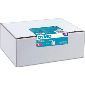 Dymo etiketten LabelWriter ft 89 x 36 mm, wit, doos van 12 x 260 etiketten