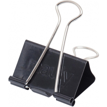 Maul Foldbackclip mauly 215, 25mm, zwart, blister met 12 stuks