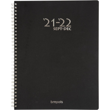 Brepols schoolagenda A4 Polyprop, zwart, 2021 - 2022
