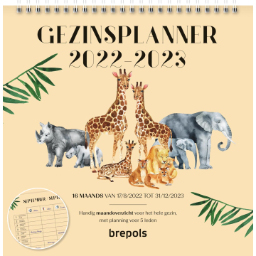Brepols gezinsplanner, 16 maanden, Nederlandstalig, 2023