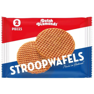Dutch Diamonds stroopwafels, per 2 verpakt, 2 x 40 g