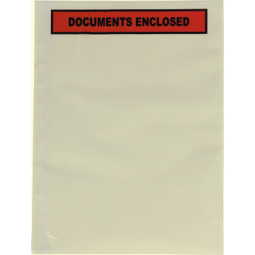 Paklijstenvelop Dokulops C4, ft 322 x 225 mm, doos van 500 stuks, tekst: documents enclosed