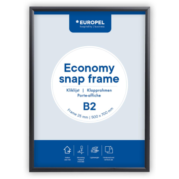 Europel Clicklijst Economy, lijst 25 mm, ft B2, zwart