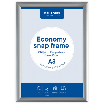 Europel clicklijst Economy, lijst 25 mm, aluminium, A3