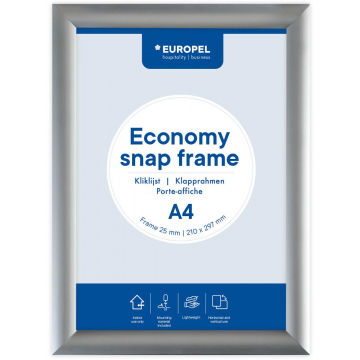 Europel clicklijst Economy, lijst 25 mm, aluminium, A4