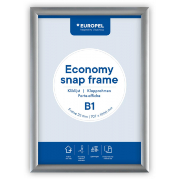 Europel clicklijst Economy, lijst 25 mm, ft B1, zilver