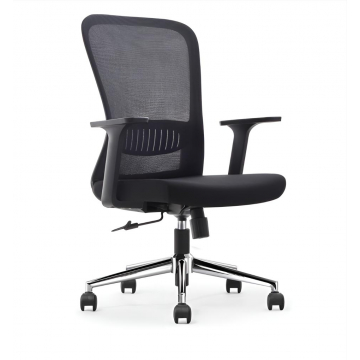 ergonomische bureaustoel, aluminium voetkruis, zwart, pak van 2 stoelen