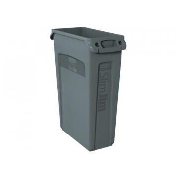 Afvalbak Rubbermaid Slim Jim Vented 87L grijs