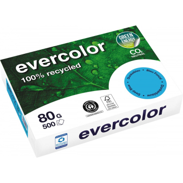 Clairefontaine Evercolor gekleurd gerecycleerd papier, A4, 80 g, 500 vel, donkerblauw