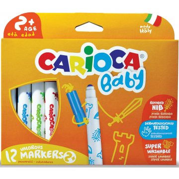 Carioca viltstifen Baby, ophangbare doos met 12 stuks in geassorteerde kleuren