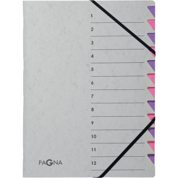 Pagna sorteermap Easy Grey voor ft A4, 12 vakken, paars