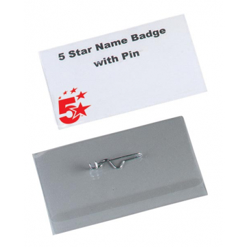 5 Star badge met speld ft 40 x 75 mm, doos van 100 stuks