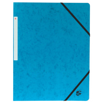 5 Star elastomap, ft A4 (24x32 cm), met elastieken zonder kleppen, donkerblauw, pak van 10 stuks