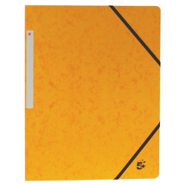 5 Star elastomap, ft A4 (24x32 cm), met elastieken zonder kleppen, geel, pak van 10 stuks