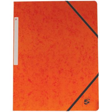 5 Star elastomap, ft A4 (24x32 cm), met elastieken zonder kleppen, oranje, pak van 10 stuks