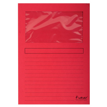 Exacompta L-map met venster Forever rood, pak van 100 stuks