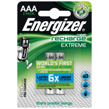 Energizer herlaadbare batterij Extreme AAA, blister van 2 stuks