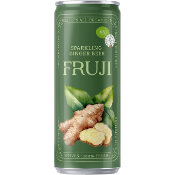Fruji limonade, sparkling gingerbeer Bio, blik van 25 cl, pak van 12 stuks