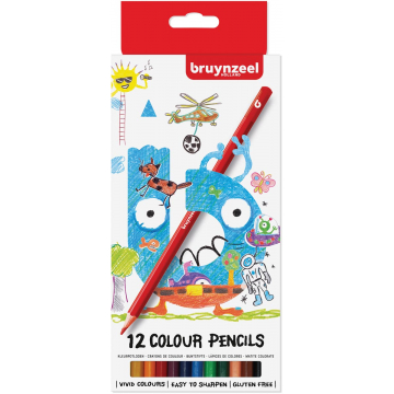 Bruynzeel Kids kleurpotloden, set van 12 stuks in geassorteerde kleuren