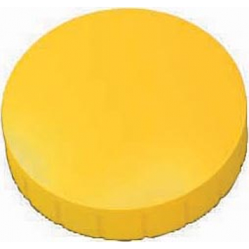 Maul magneet MAULsolid, diameter 32 x 8,5 mm, geel, doos met 10 stuks