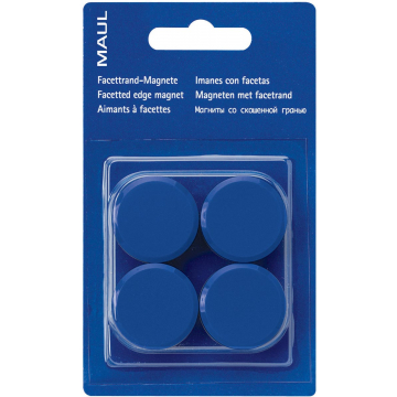 Maul magneet MAULsolid, diameter 20 mm, blauw, blister van 8 stuks