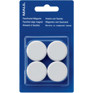 Maul magneet MAULsolid, diameter 38 mm, wit, blister van 8 stuks
