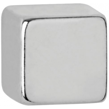 MAUL neodymium kubusmagneet, ft 7 x 7 x 7 mm, trekkracht 1,6 kg, zilver, blister van 10 stuks