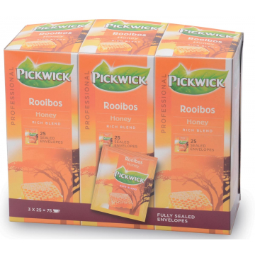 Pickwick thee, rooibos en honing, pak van 25 stuks