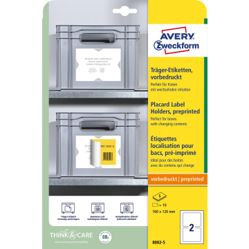 Avery positioneeretiket voorbedrukt, ft 160 x 120 mm, wit, pak van 10 etiketten