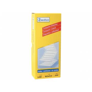 Etiket Avery Zweckform 5101 88.9x23mm 1-baans wit 6000stuks