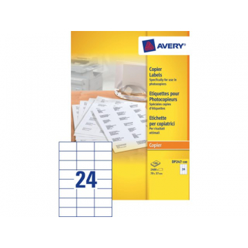 Etiket Avery DP247-100 70x37mm wit 2400stuks